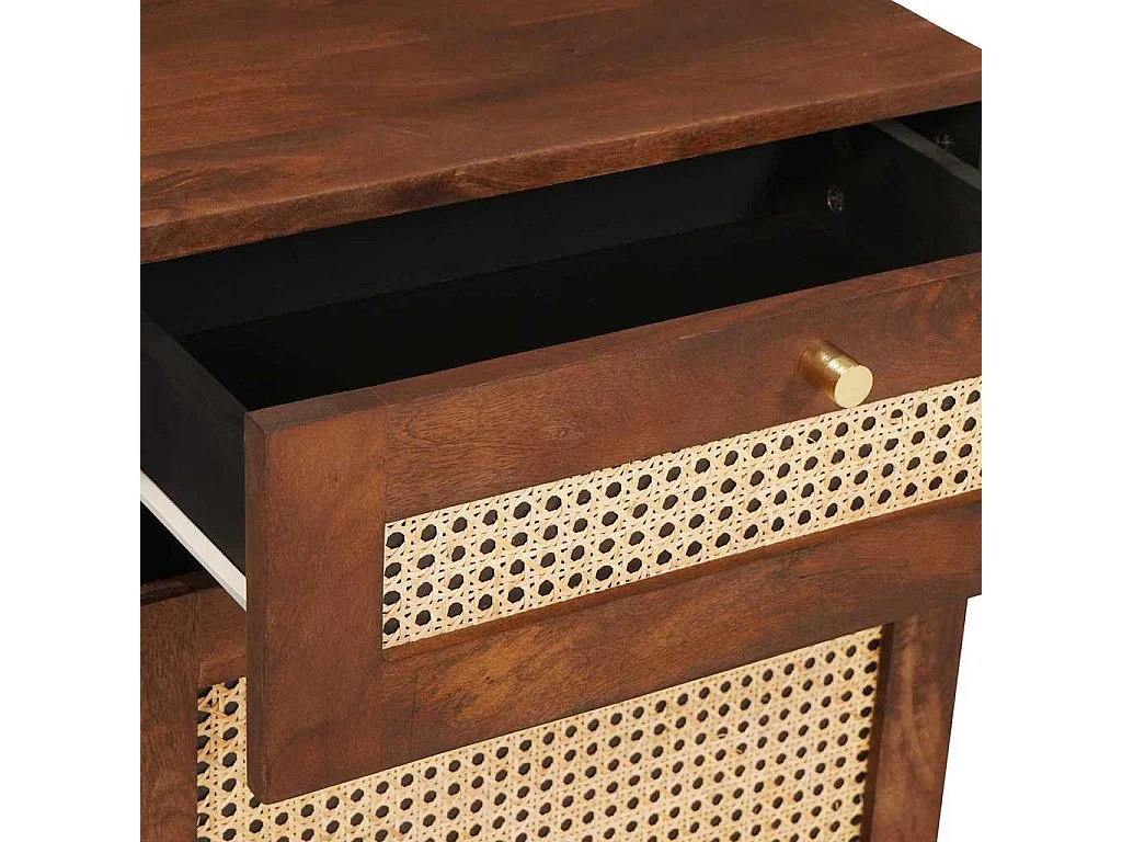 Table de chevet-Table d'appoint-Table de nuit Marron 50x33x60 cm