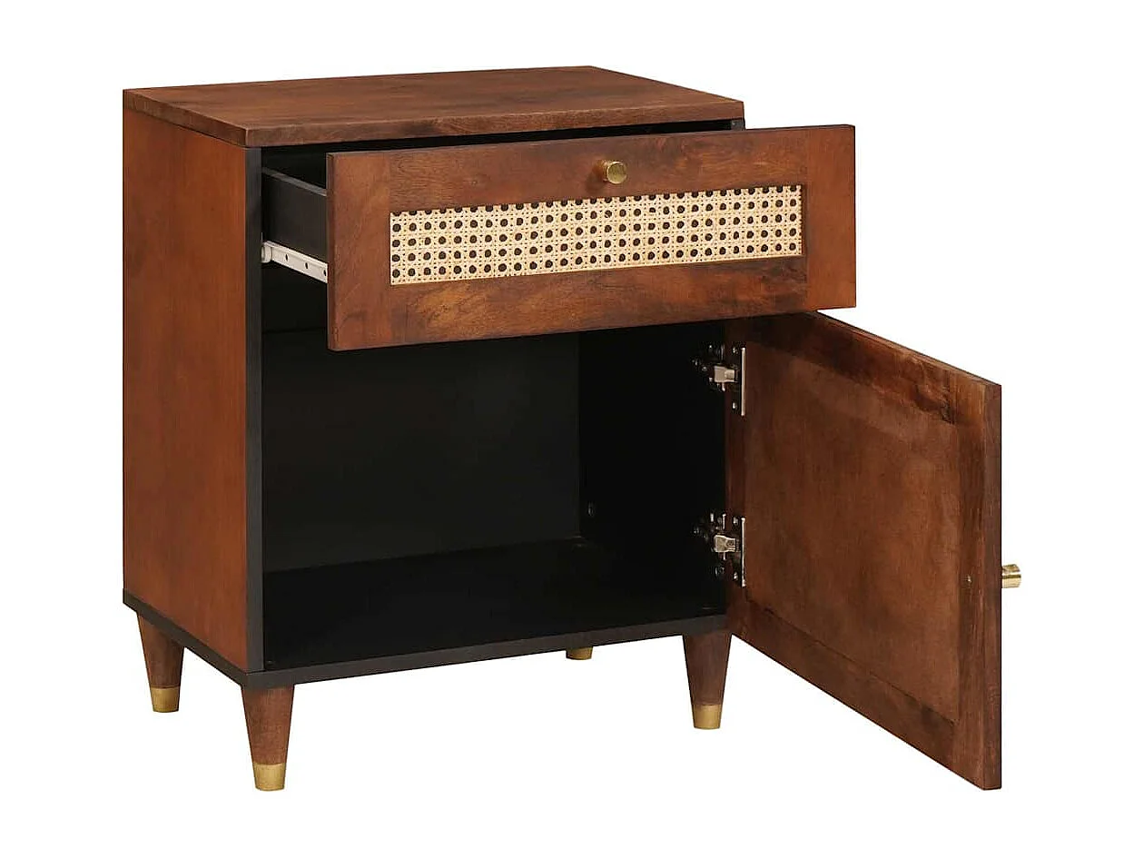 Nachttisch-Beistelltisch Braun 50 x 33 x 60 cm Massivholz Mango SHL23757