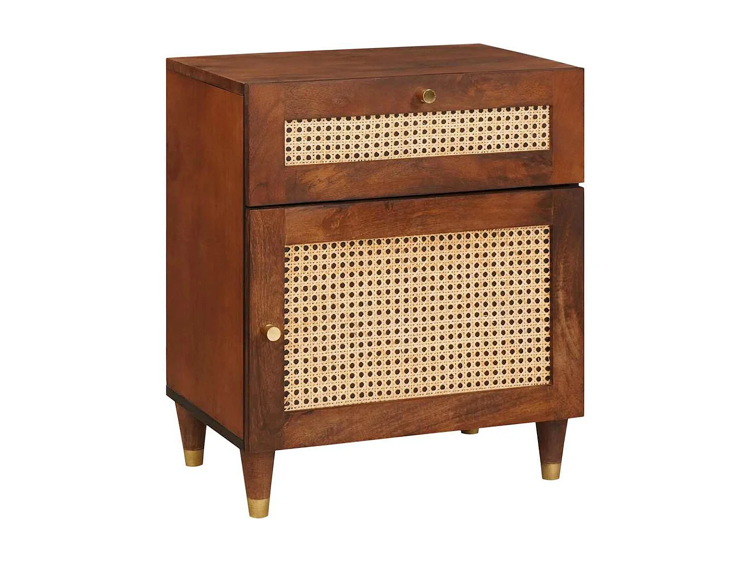 Nachttisch-Beistelltisch Braun 50 x 33 x 60 cm Massivholz Mango SHL23757