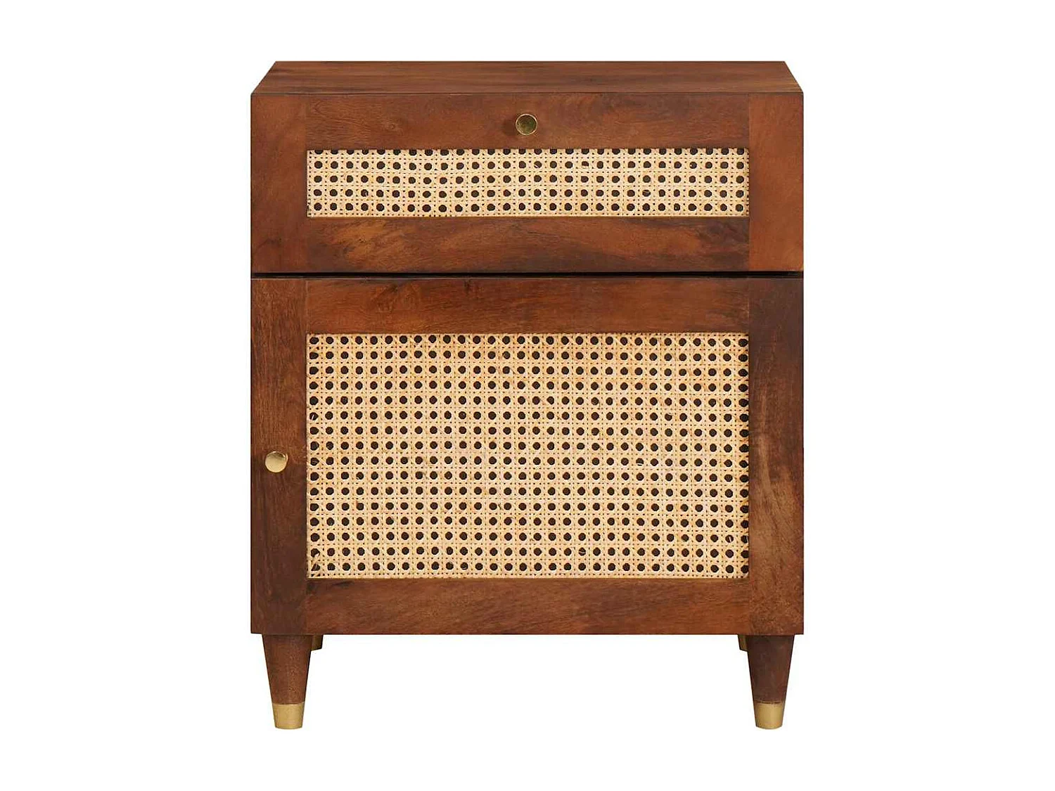 Nachttisch-Beistelltisch Braun 50 x 33 x 60 cm Massivholz Mango SHL23757