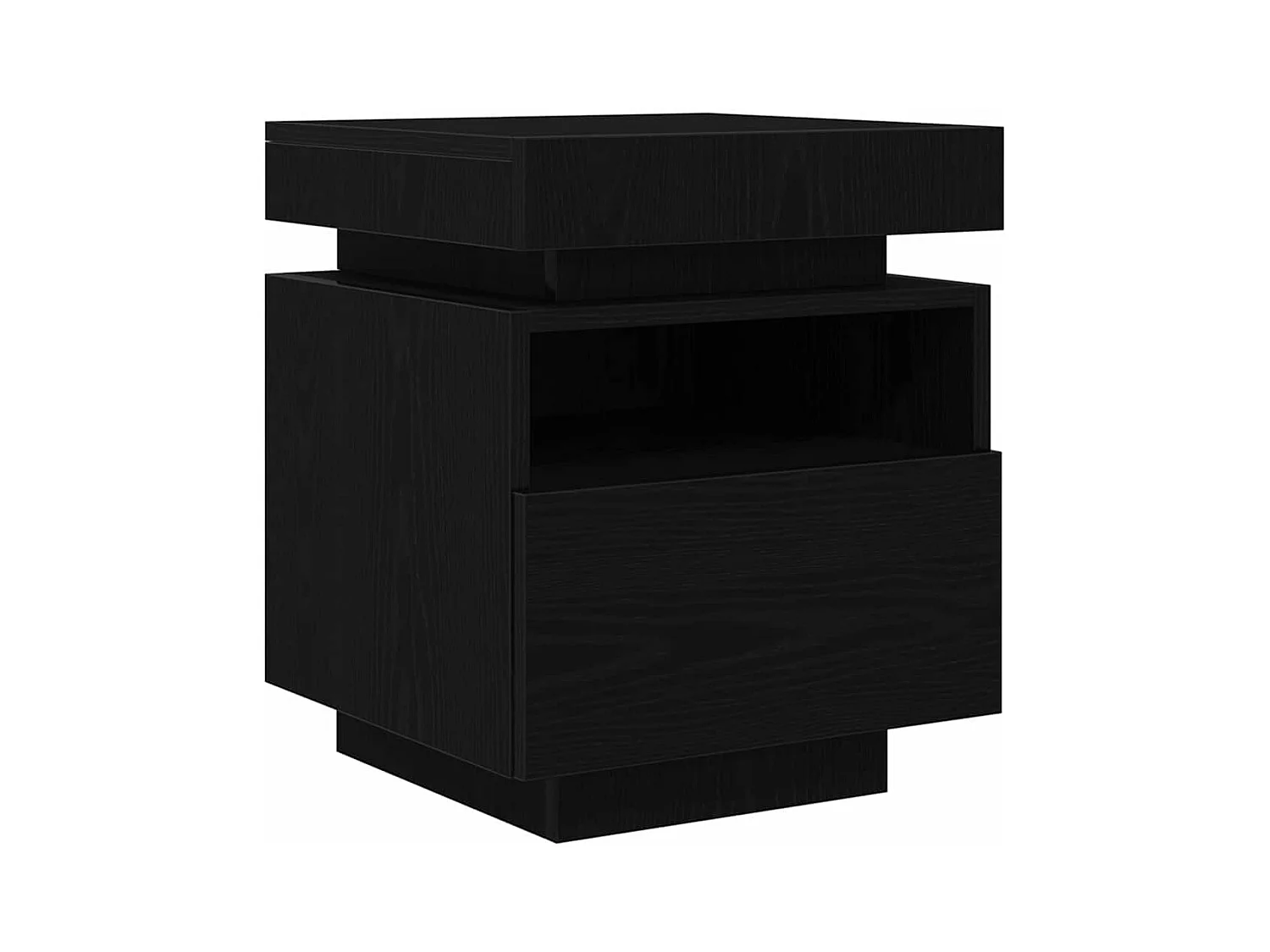 Mesita de Noche | Armario de Noche | Mesa auxiliar Roble negro 40x39x48.5 cm Madera contrachapada