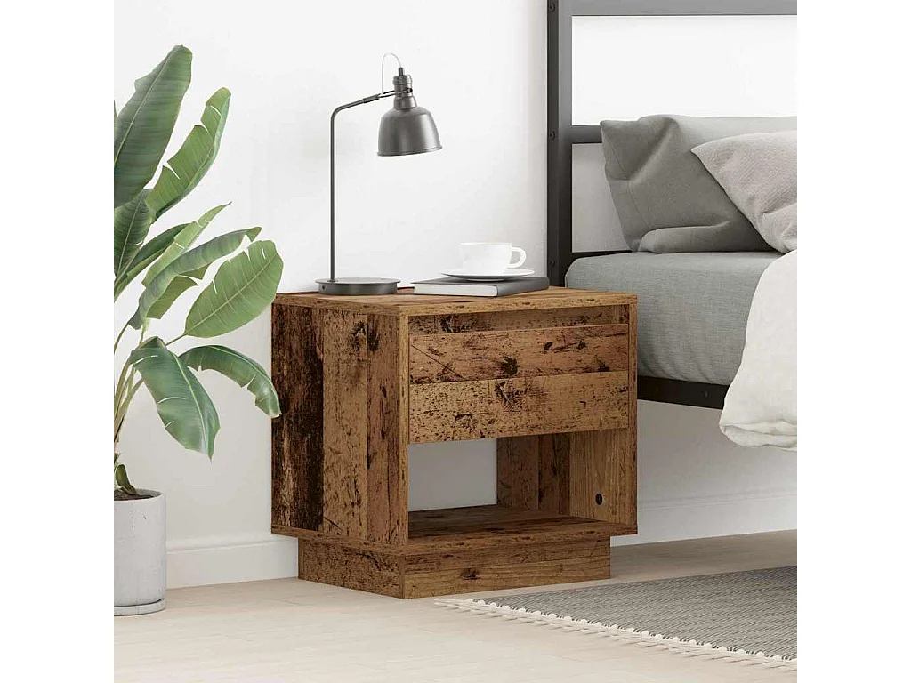 Table de chevet-Table d'appoint Bois ancien 45x34x44 cm Bois d'ingénierie