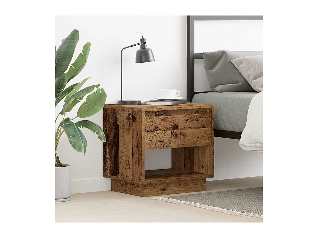 Mesita de noche | Mesilla de noche con cajón Madera vieja 45x34x44 cm