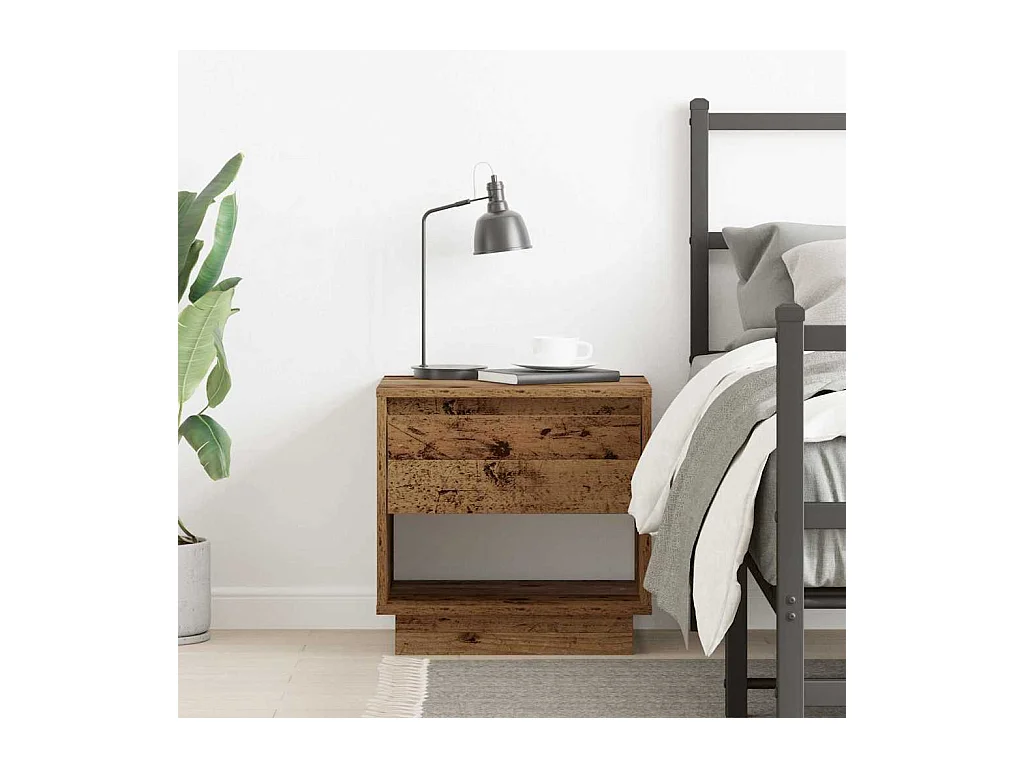 Mesita de noche | Mesilla de noche con cajón Madera vieja 45x34x44 cm