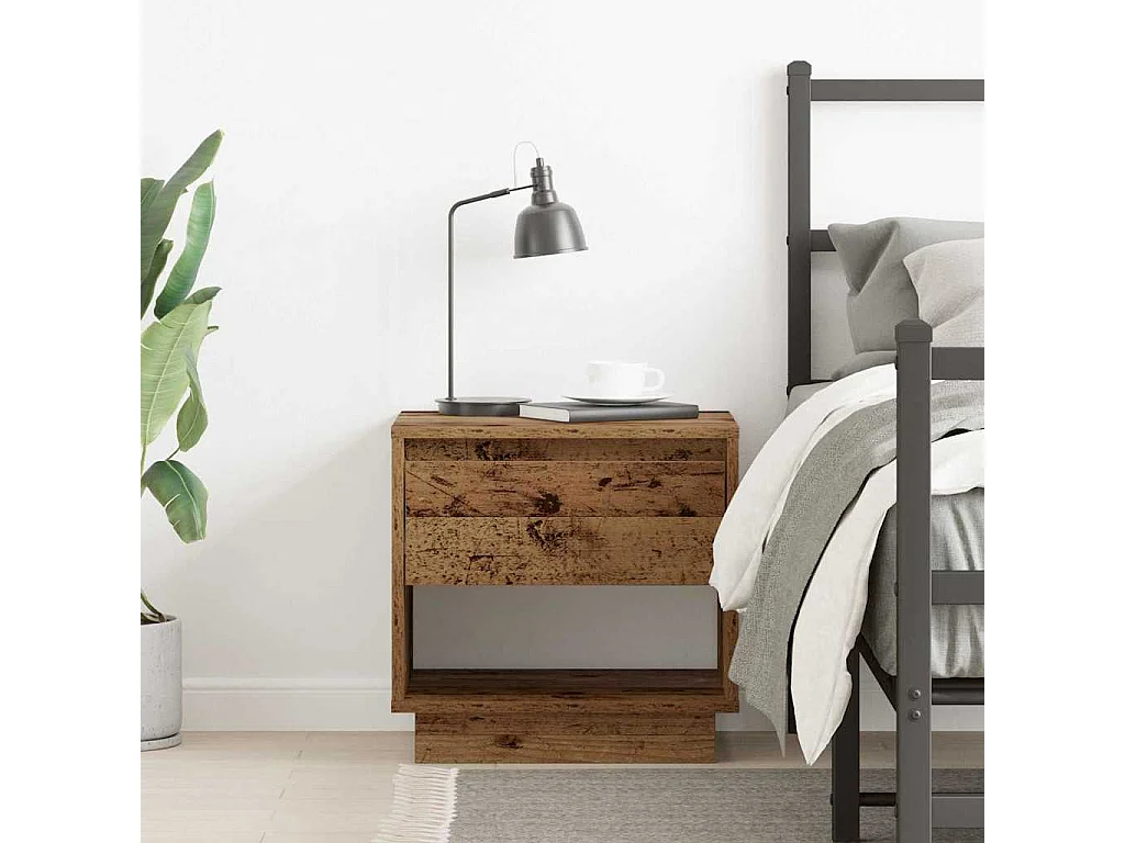 Mesita de noche | Mesilla de noche con cajón Madera vieja 45x34x44 cm