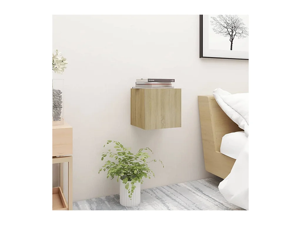 Table de chevet-Table d'appoint-Table de nuit Chêne sonoma 30,5x30x30 cm Bois d'ingénierie