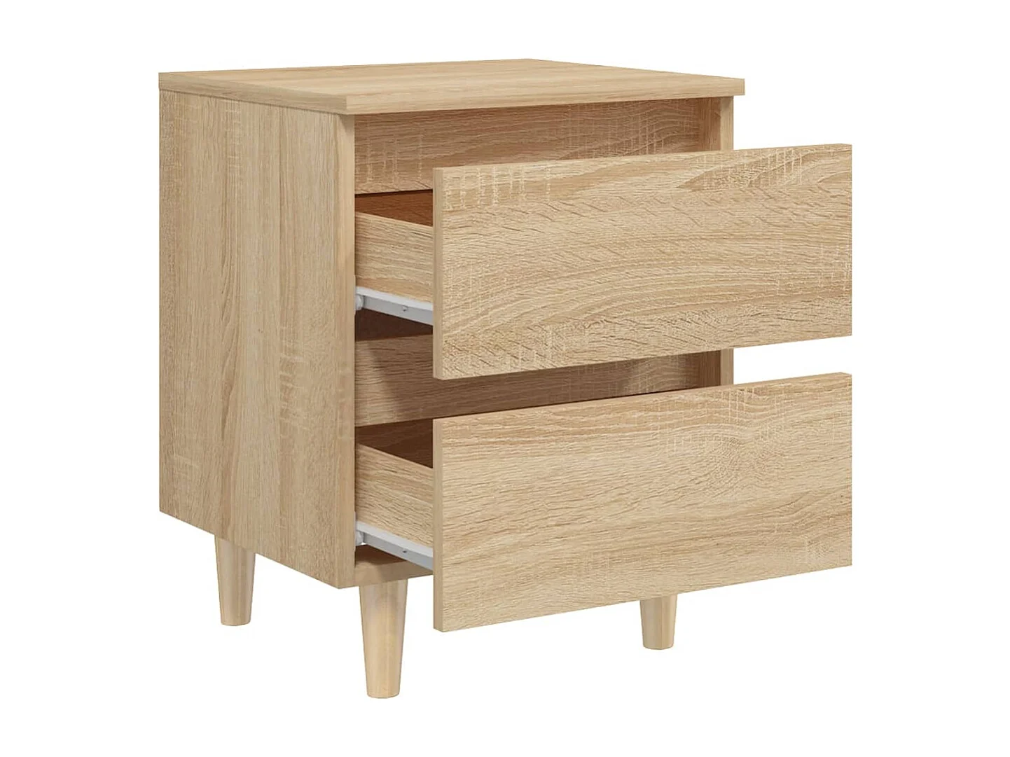 Nachttisch-Beistelltisch mit Kiefernholz-Beinen Sonoma-Eiche 40x35x50 cm SHL80349