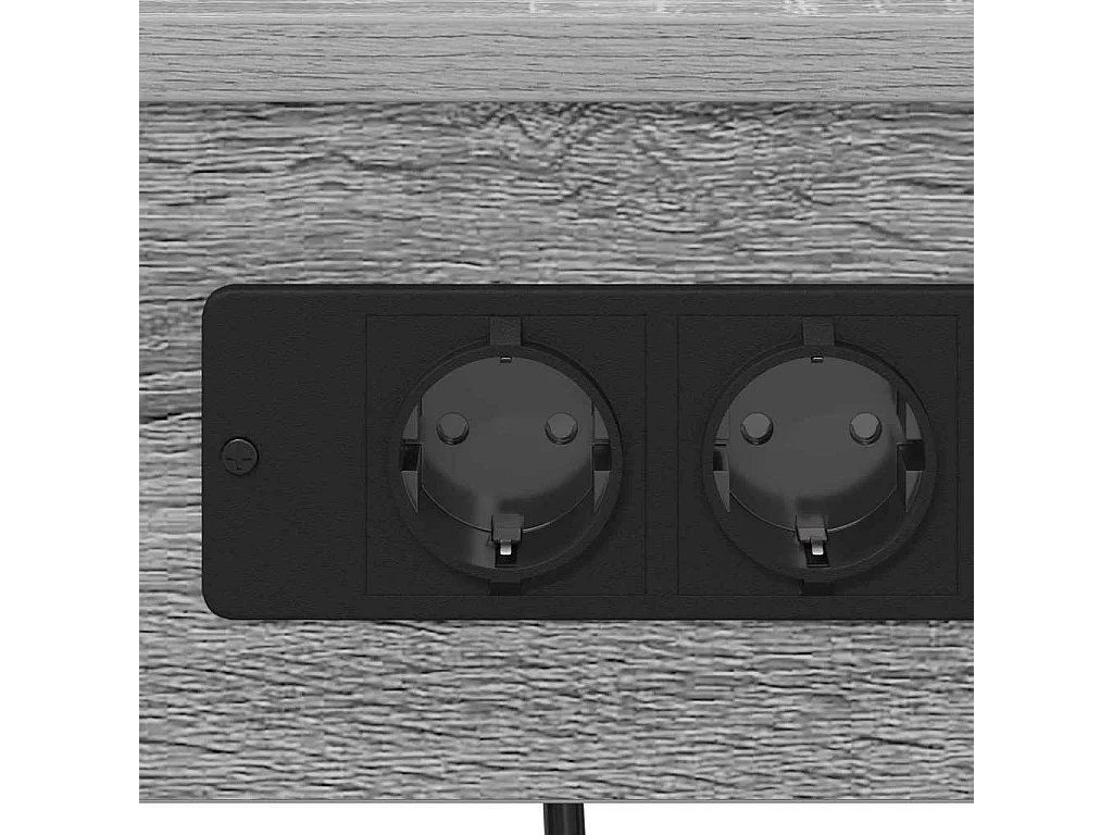 Mesita de Noche | Mesa auxiliar con Estación de Carga 2 uds. Gris sonoma