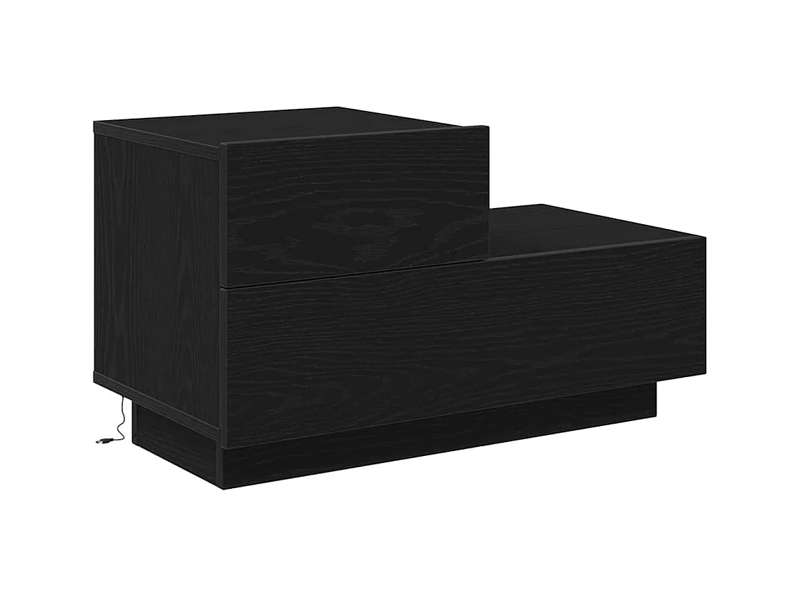 Mesita de Noche | Armario de Noche | Mesilla de noche con cajón Roble negro 70x36x40.5 cm