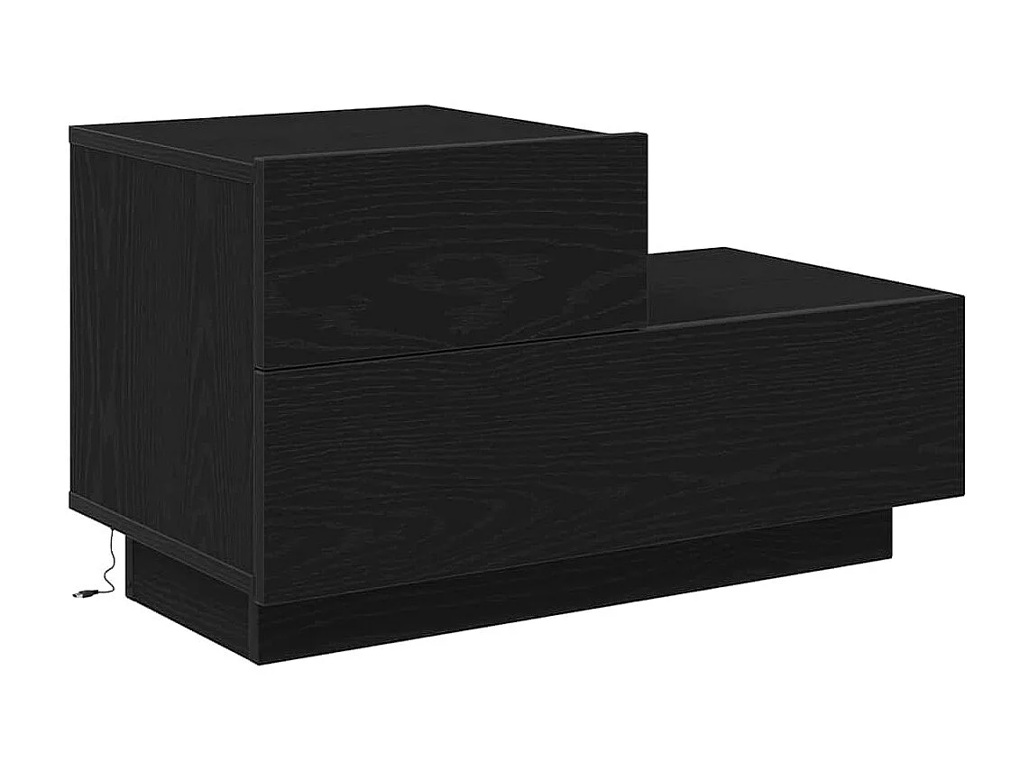 Mesita de Noche | Armario de Noche | Mesilla de noche con cajón Roble negro 70x36x40.5 cm