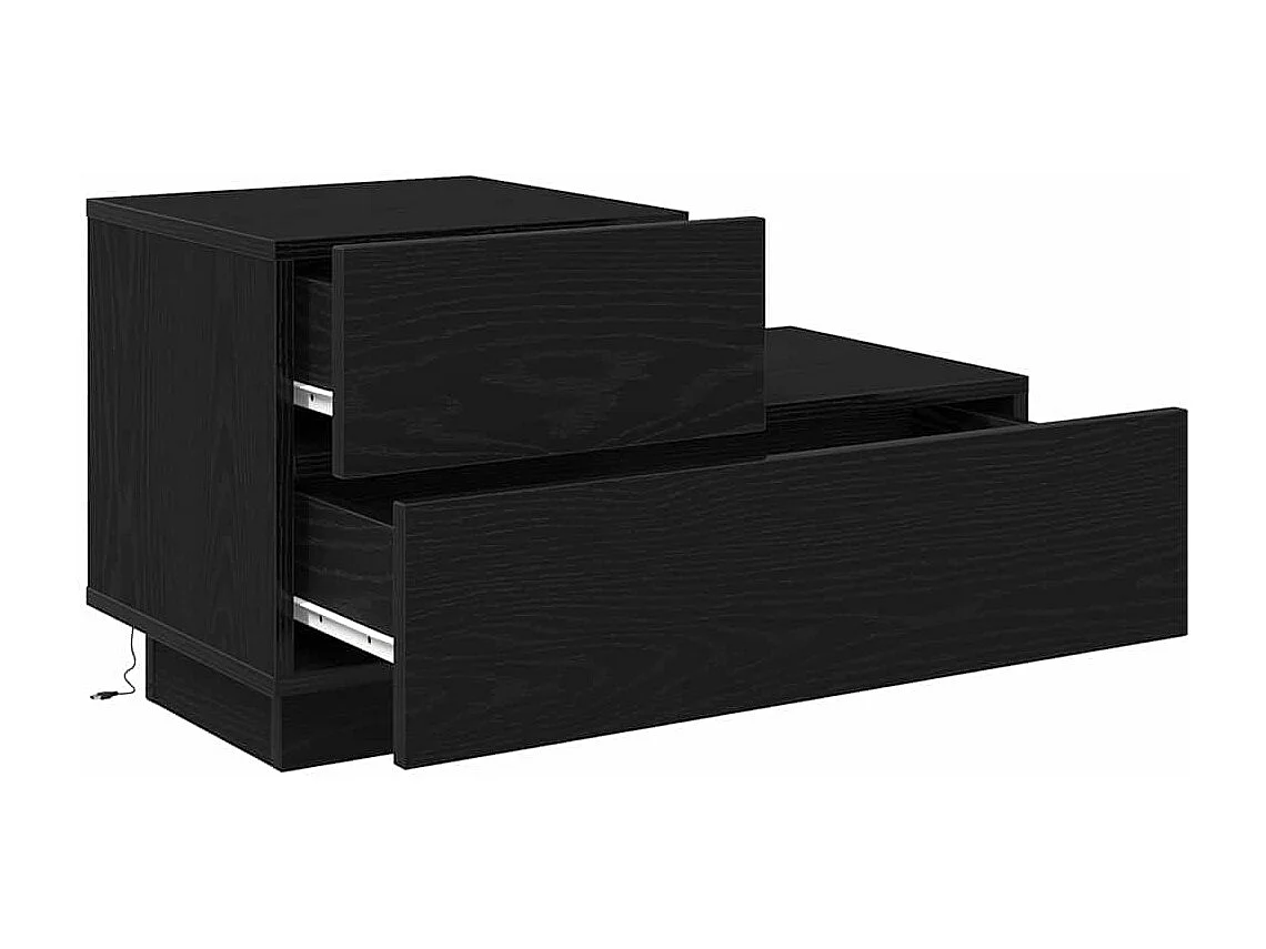 Mesita de Noche | Armario de Noche | Mesilla de noche con cajón Roble negro 70x36x40.5 cm