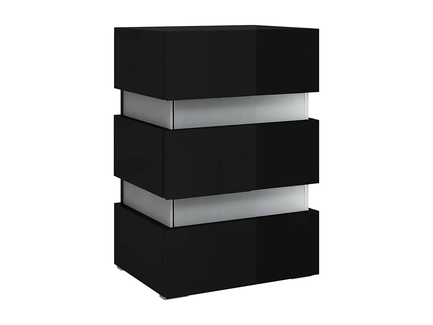 LED-Nachttisch Hochglanz-Schwarz 45x35x67 cm Holzwerkstoff SHL6858