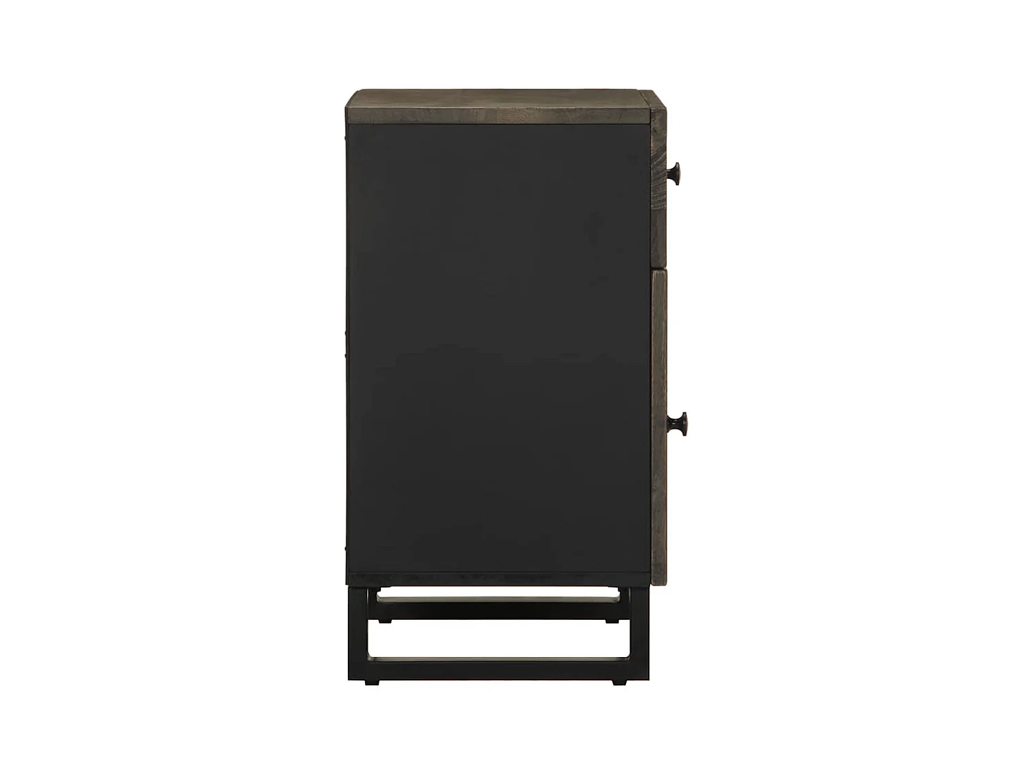 Mesita de noche | Mesilla de noche madera maciza de mango negra 50x33x60 cm