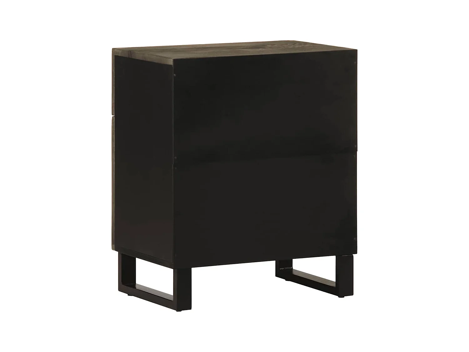 Mesita de noche | Mesilla de noche madera maciza de mango negra 50x33x60 cm