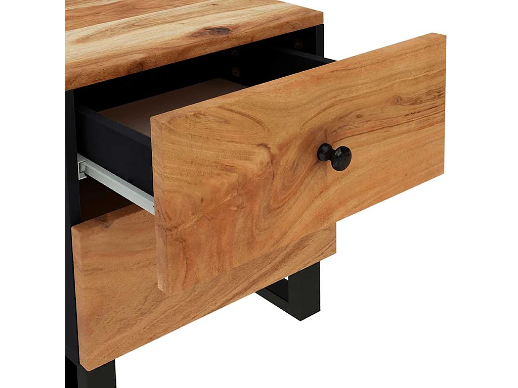 Comodini 2 pz | Tavolino da notte 40x33x46 cm in Legno Massello di Acacia SHL6691