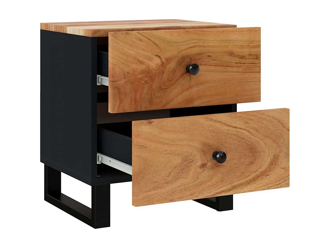 Comodini 2 pz | Tavolino da notte 40x33x46 cm in Legno Massello di Acacia SHL6691