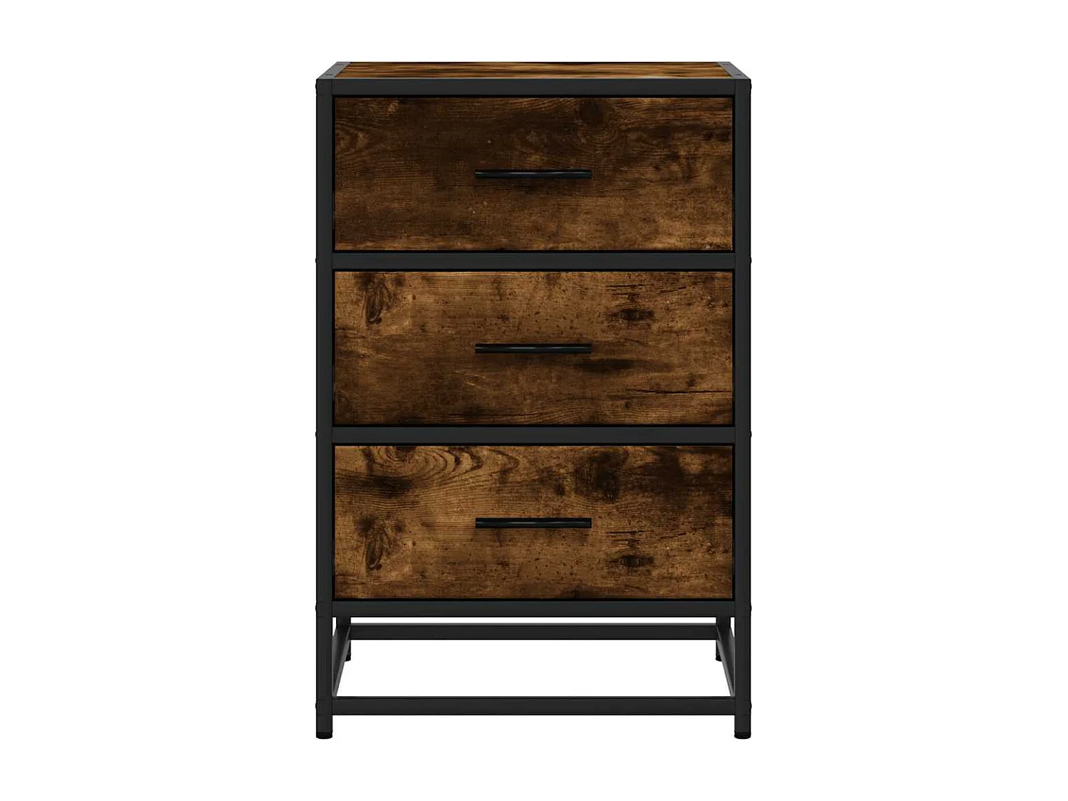 Nachttisch-Beistelltisch Räuchereiche 40x34,5x60 cm Holzwerkstoff und Metall SHL71495