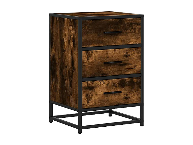 Nachttisch-Beistelltisch Räuchereiche 40x34,5x60 cm Holzwerkstoff und Metall SHL71495