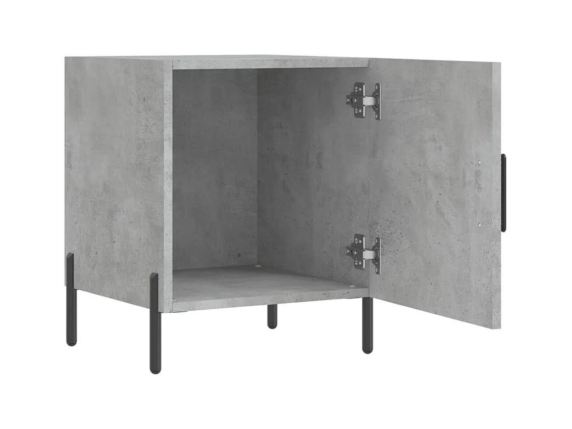 Mesa de Cabeceira Moderna 2 peças 40x40x50 cm derivados madeira cinza cimento