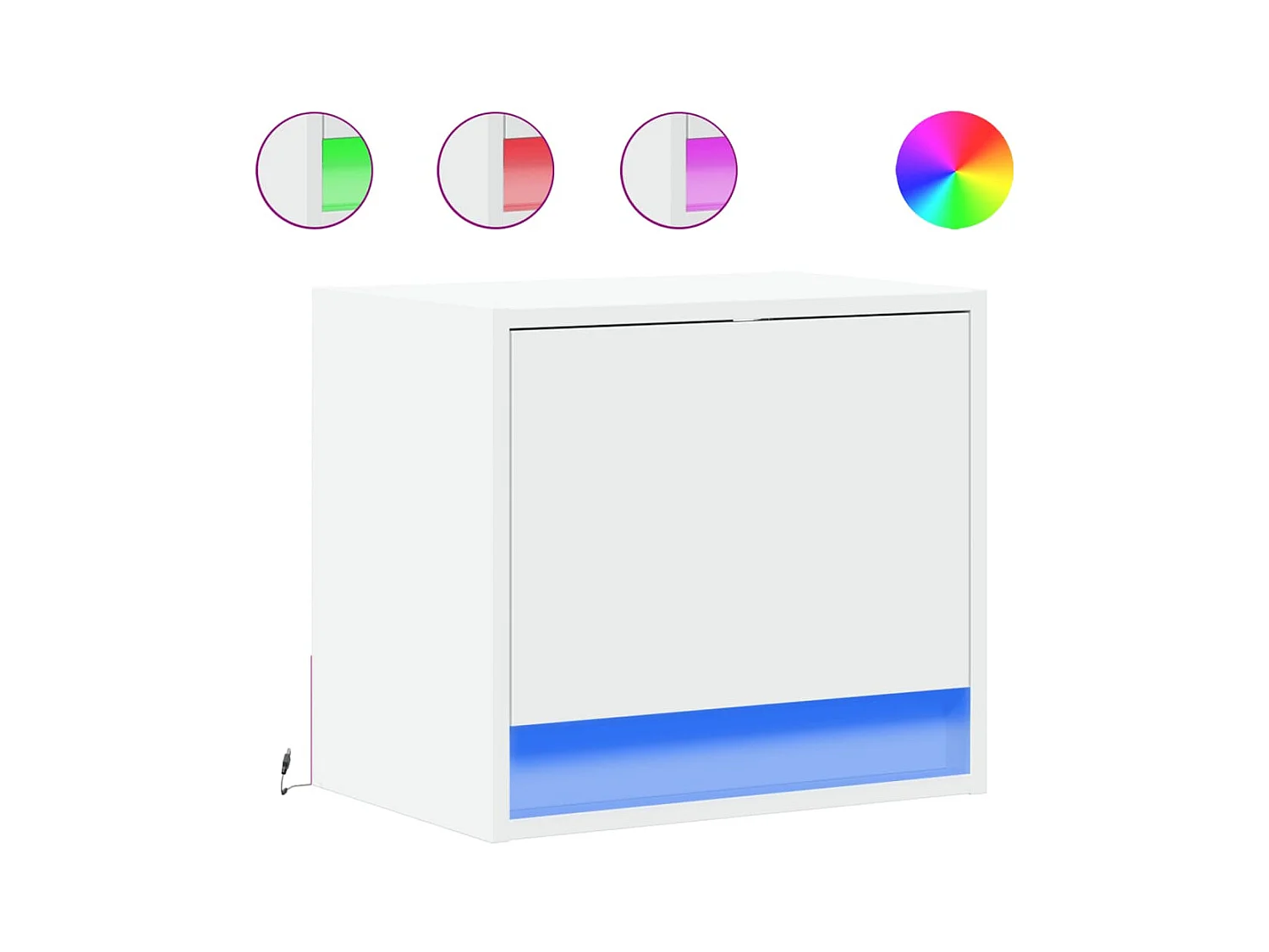 Mesitas de noche | Mesilla de noche de pared con luces LED 2 unidades blanco