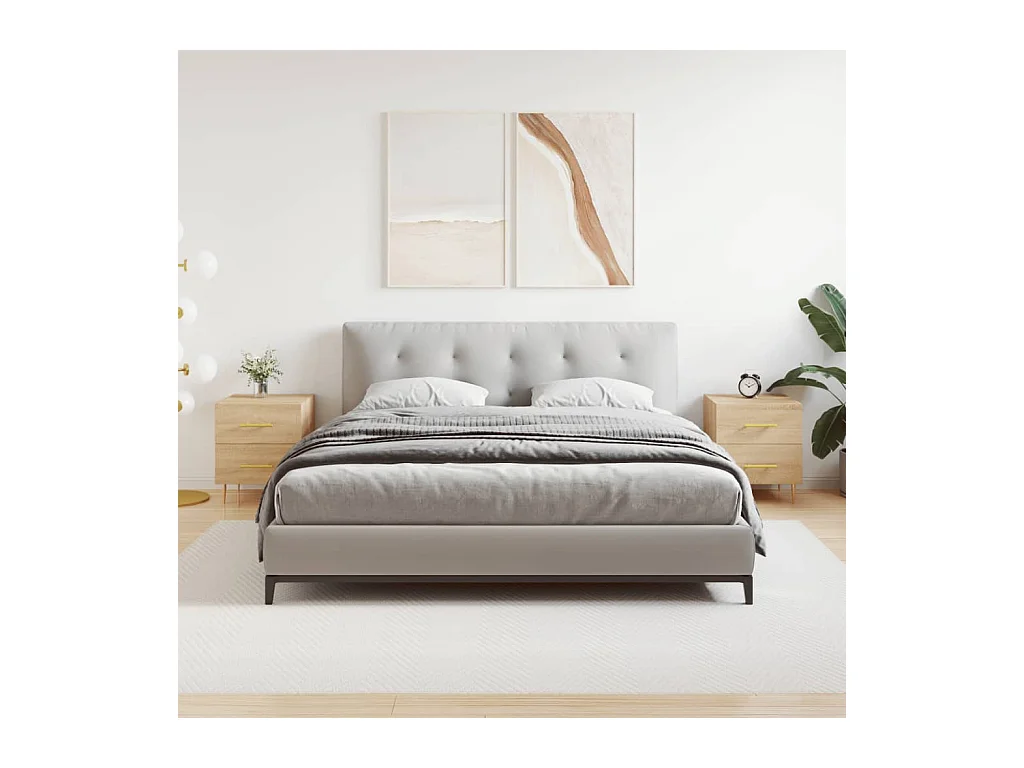 Mesita de noche | Mesilla de noche 2 uds. madera ingeniería roble Sonoma 40x35x47,5 cm