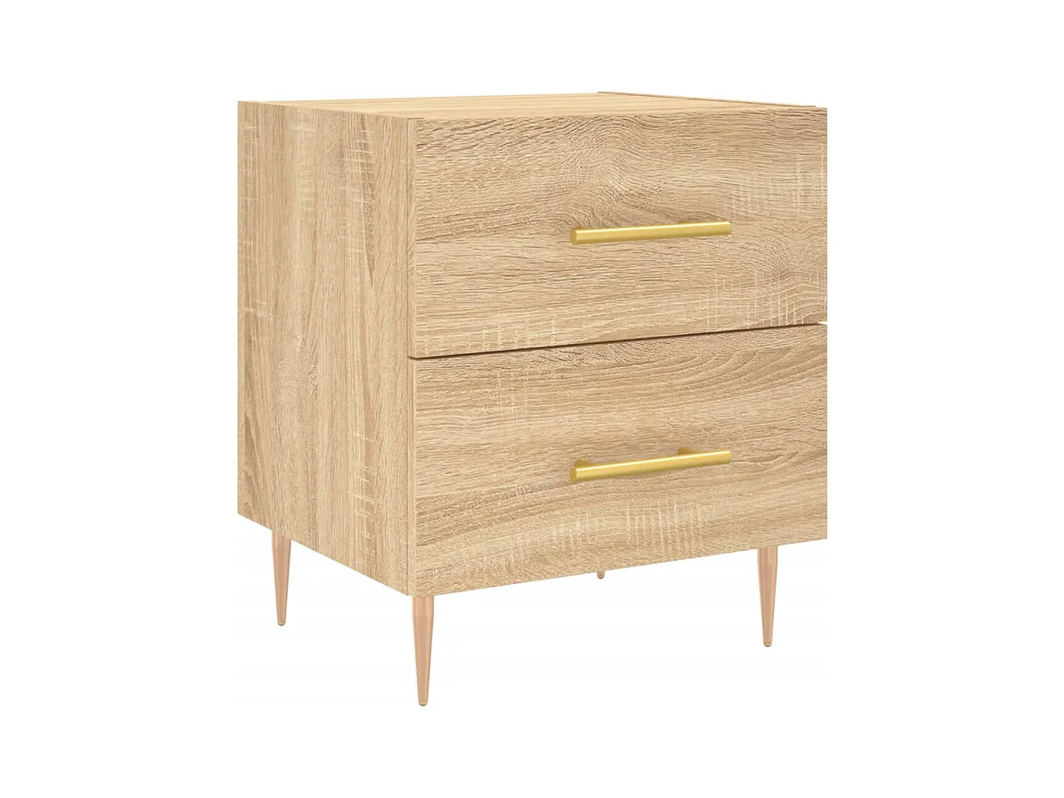 Mesita de noche | Mesilla de noche 2 uds. madera ingeniería roble Sonoma 40x35x47,5 cm