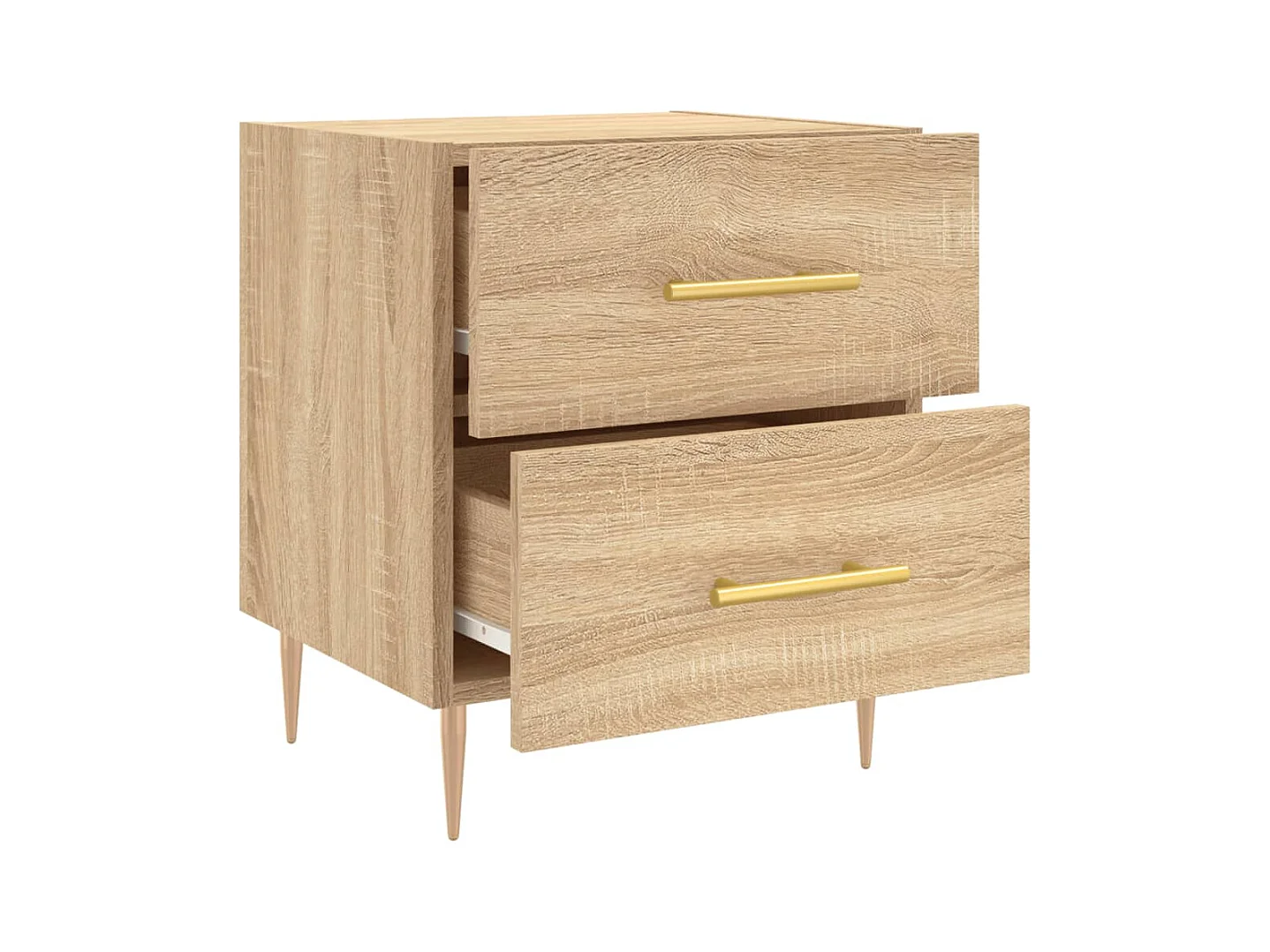 Mesita de noche | Mesilla de noche 2 uds. madera ingeniería roble Sonoma 40x35x47,5 cm