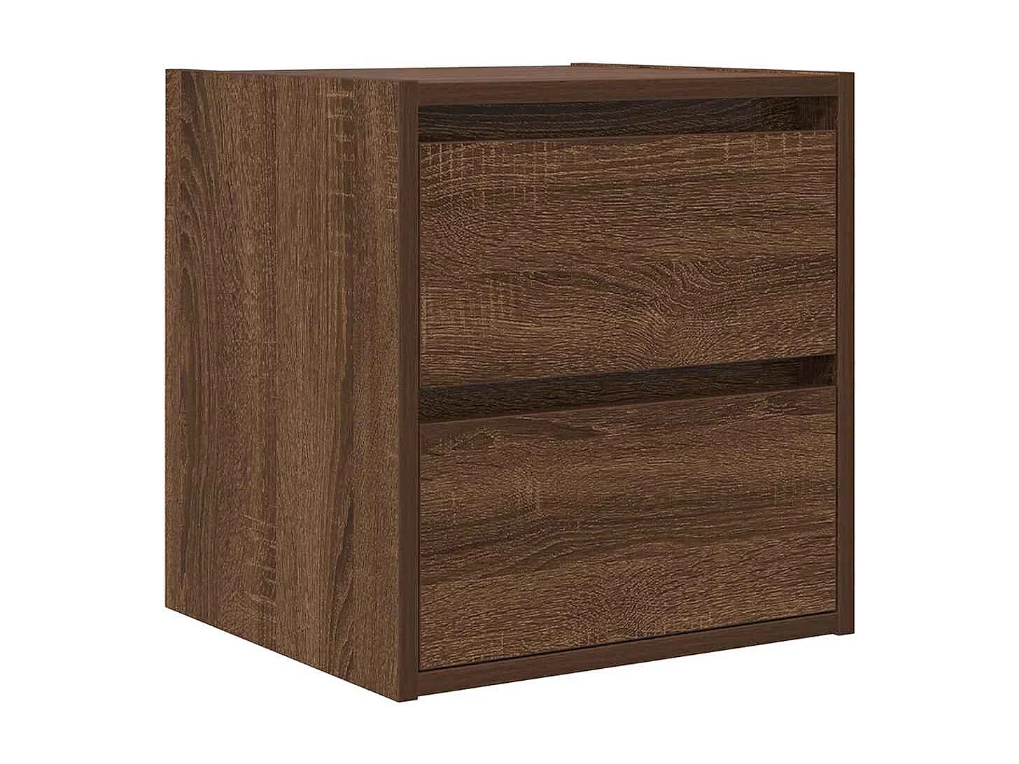 Nachttisch hängend | Wand-Nachttisch Braun Eichen-Optik 38x34x40 cm SHL41178