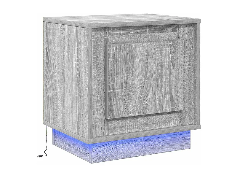 Table de chevet-Table d'appoint avec Gris 44x34,5x45 cm Bois d'ingénierie