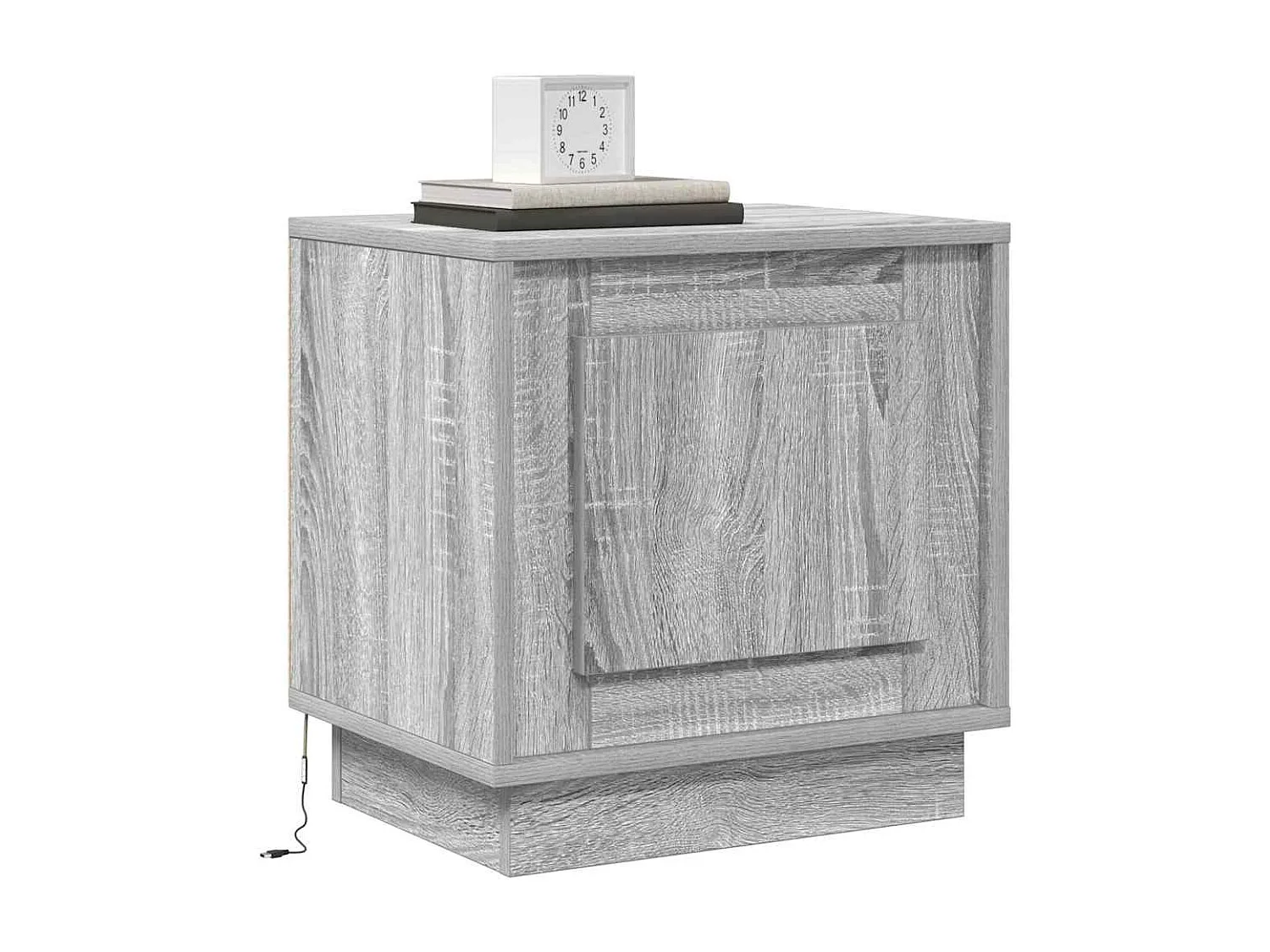 Mesita de Noche | Armario de Noche | Mesilla de noche Gris 44x34.5x45 cm Madera contrachapada