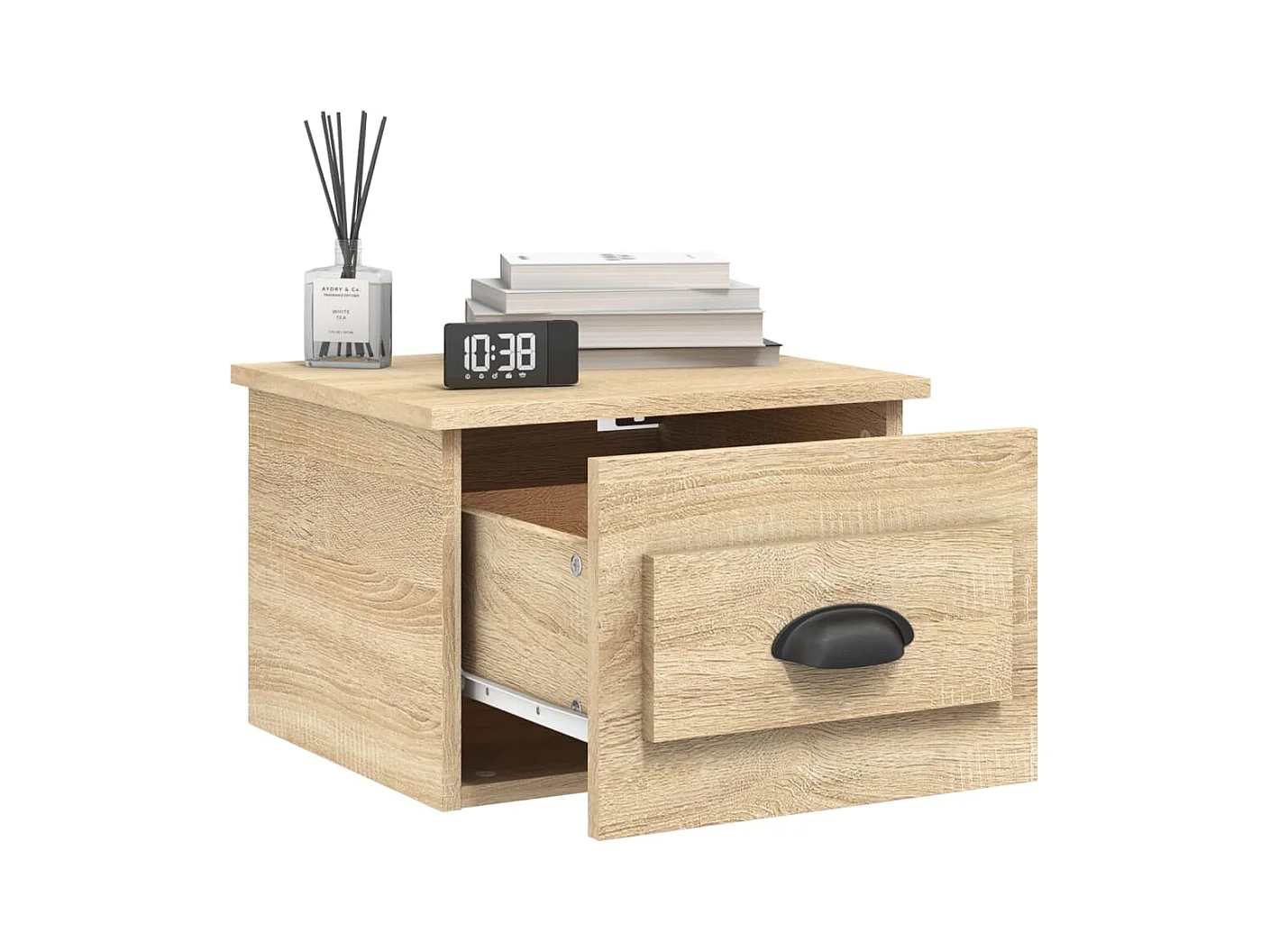 Mesita de noche | Mesilla de noche de pared 2 uds color roble Sonoma 41,5x36x28 cm