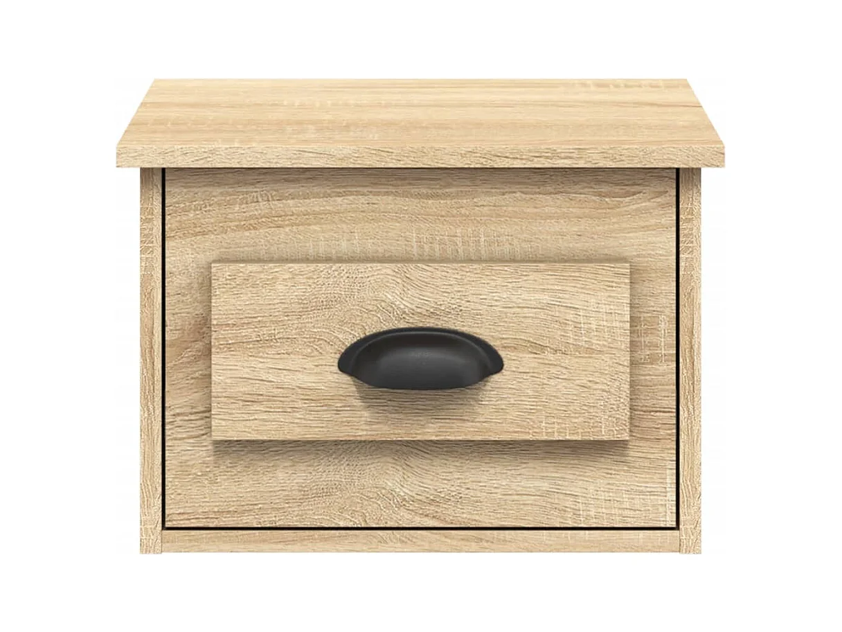 Mesita de noche | Mesilla de noche de pared 2 uds color roble Sonoma 41,5x36x28 cm