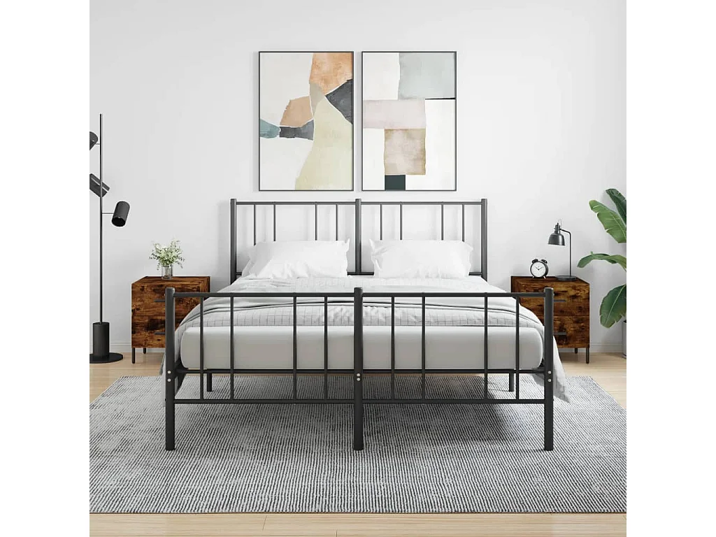 Nachttisch 2er Set-Beistelltisch-Nachttischkommode Räuchereiche 40x35x47,5 cm Holzwerkstoff SHL79349