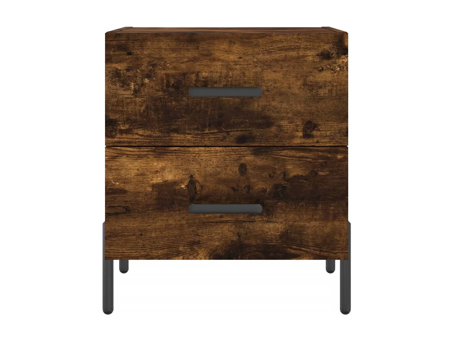 Nachttisch 2er Set-Beistelltisch-Nachttischkommode Räuchereiche 40x35x47,5 cm Holzwerkstoff SHL79349