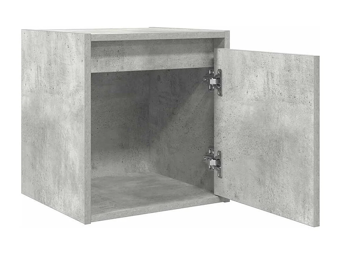Mesillas de noche | Mesita de noche de pared 2 uds gris hormigón 38x34x40 cm