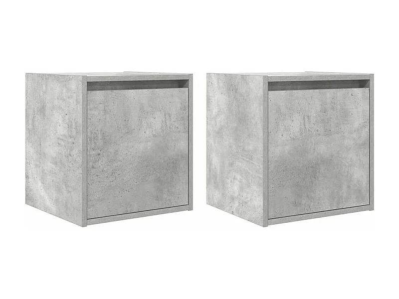 Lot de 2 Tables de chevet flottantes gris béton 38x34x40 cm