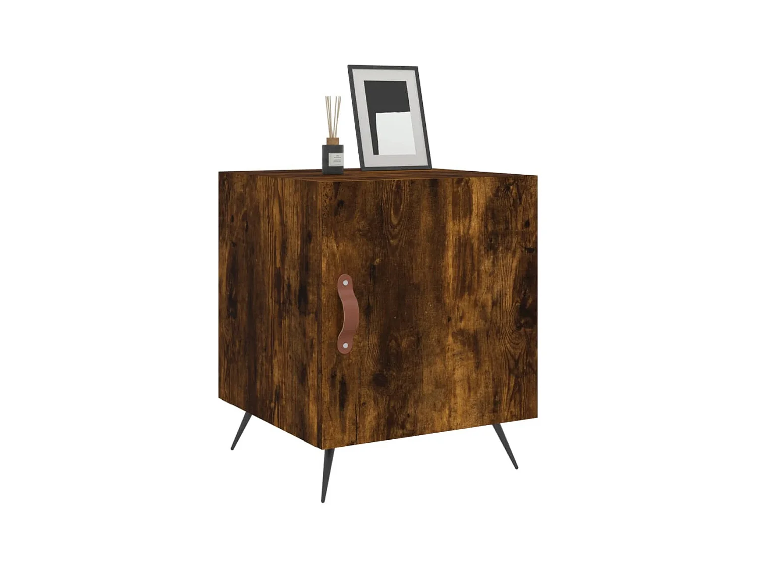 Mesa de Cabeceira Moderna 2 peças 40x40x50cm derivado madeira carvalho fumado