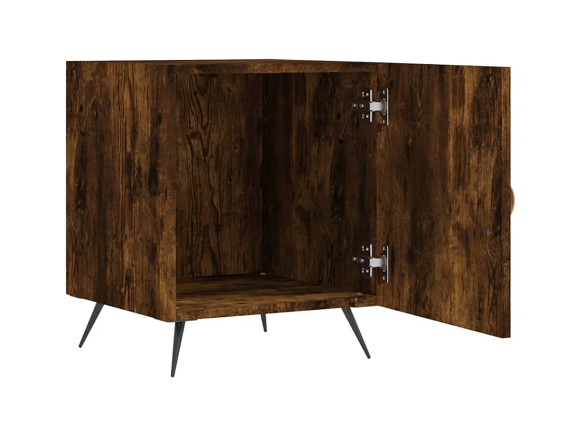 Mesa de Cabeceira Moderna 2 peças 40x40x50cm derivado madeira carvalho fumado