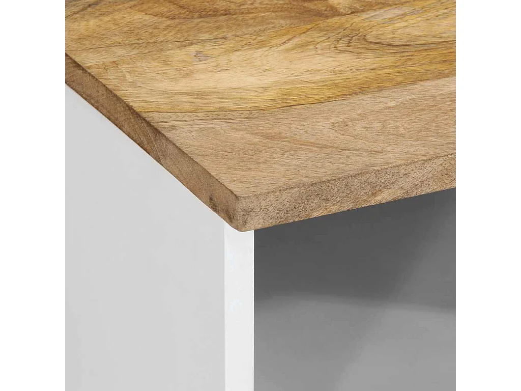 Mesita de noche | Mesilla de noche de madera maciza de mango 40x33x46 cm