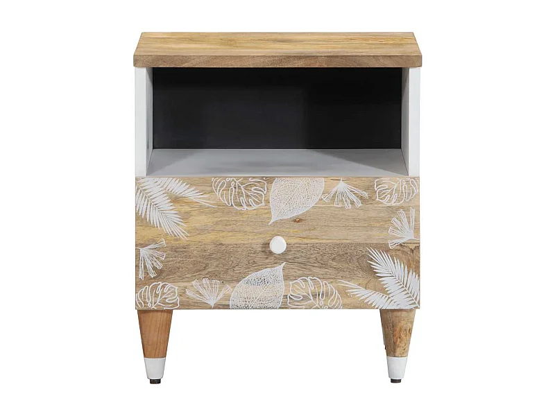 Table de chevet-Table d'appoint-Table de Nuit 40x33x46 cm Bois de manguier solide