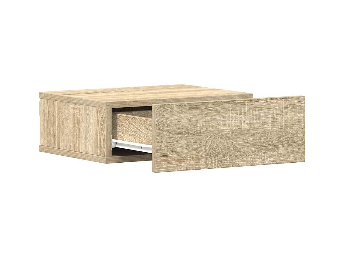 Mesitas de noche | Mesilla de noche flotantes 2 uds contrachapada roble 40x30x15cm