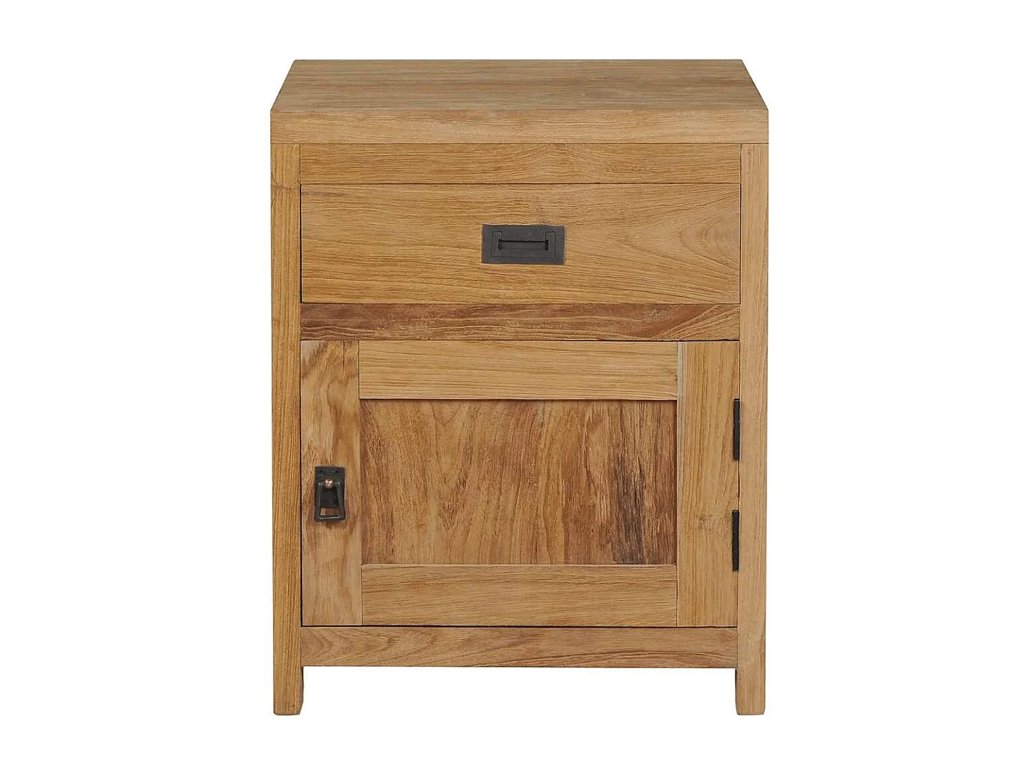 Nachtkastje | Bijzettafel Modern | Opbergkastje massief teakhout 40x30x50 cm