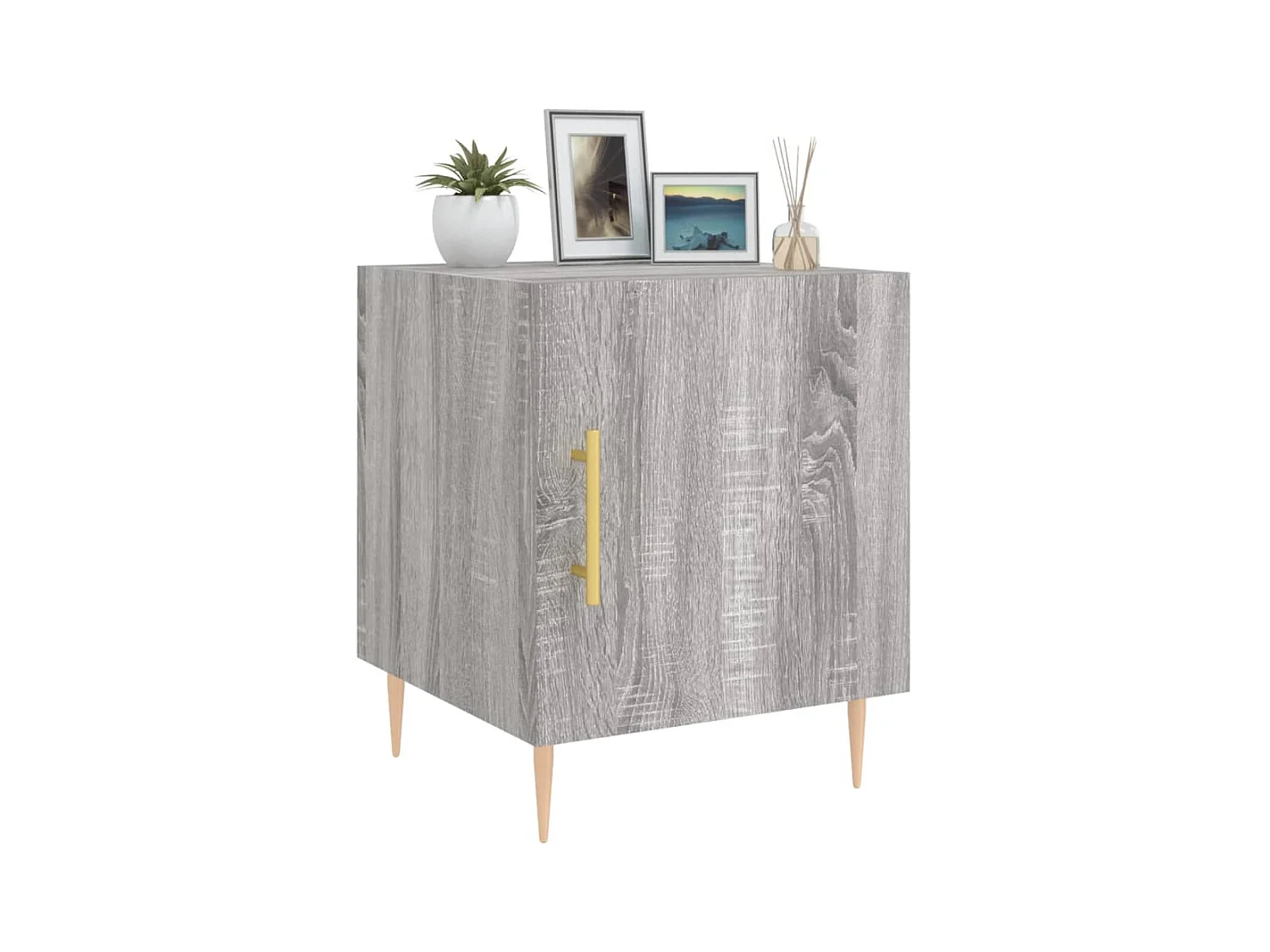 Lot de 2 Tables de chevet Étroite avec Étagère de rangement sonoma gris 40x40x50cm bois d'ingénierie