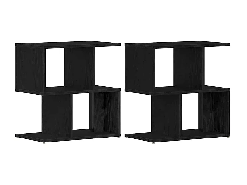 Mesita de Noche | Mesa auxiliar | Armario de Noche 2 uds. Roble negro 50x30x51,5 cm