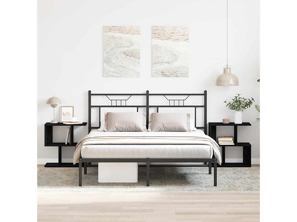 Nachttisch 2er Set-Beistelltisch Schwarze Eiche 50 x 30 x 51,5 cm Holzwerkstoff SHL184