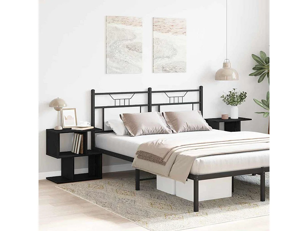 Nachttisch 2er Set-Beistelltisch Schwarze Eiche 50 x 30 x 51,5 cm Holzwerkstoff SHL184