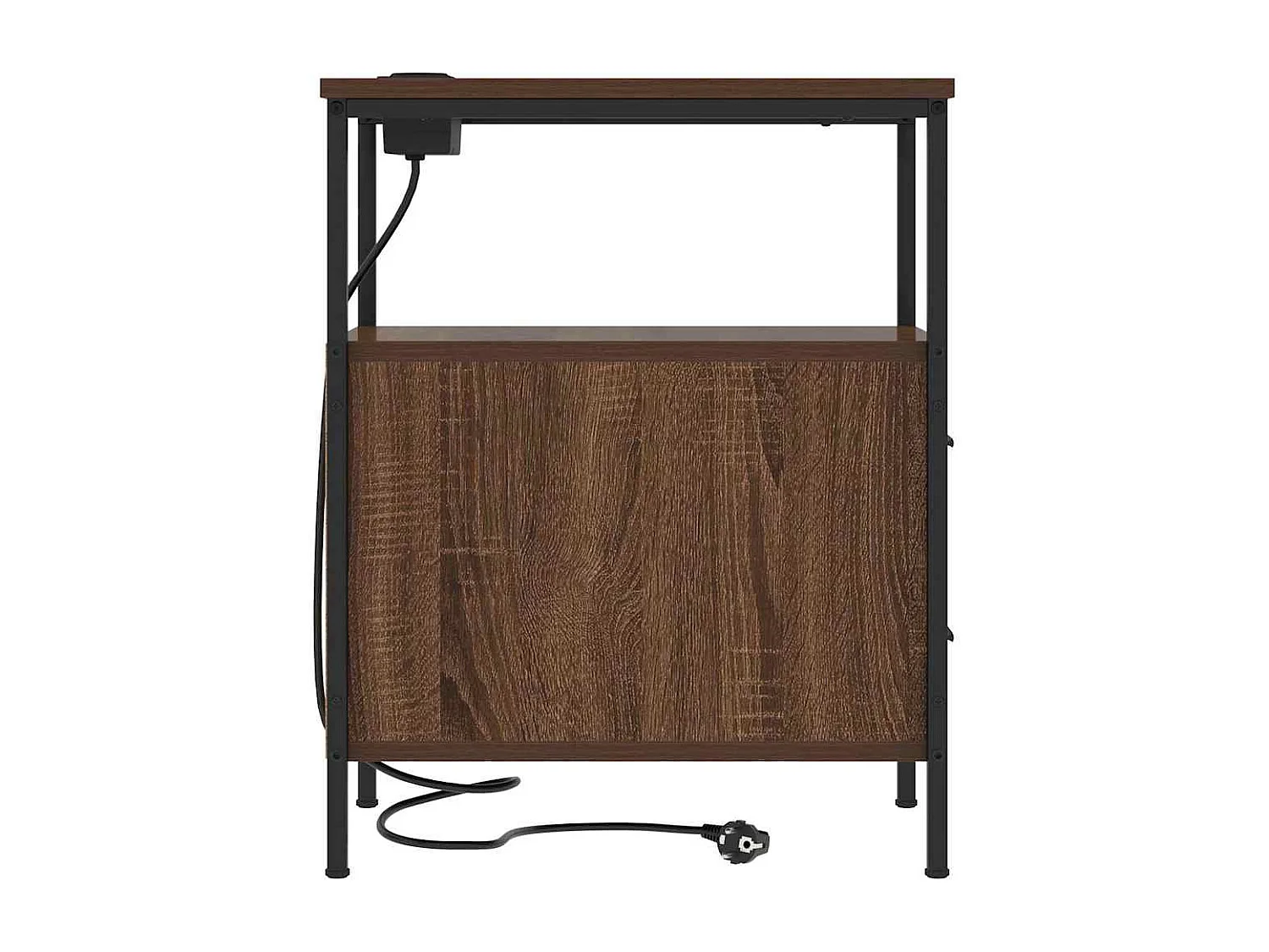 Mesa de Noche | Mesita de noche Marrón roble 30x48x61 cm Madera contrachapada