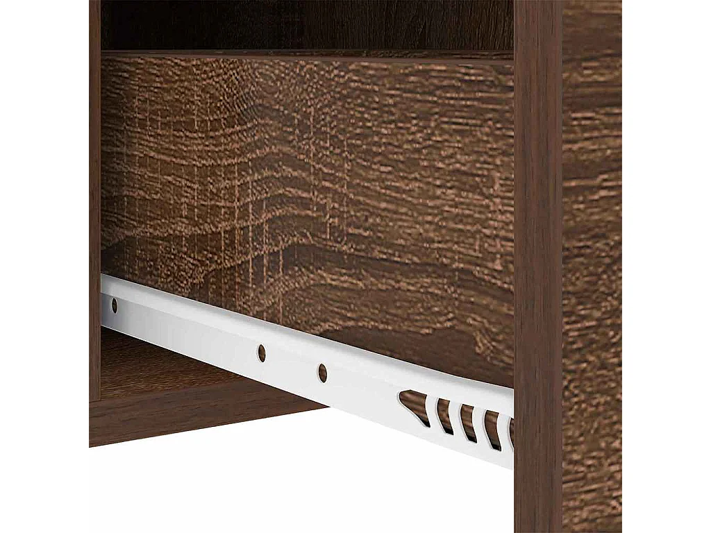 Mesa de Noche | Mesita de noche Marrón roble 30x48x61 cm Madera contrachapada