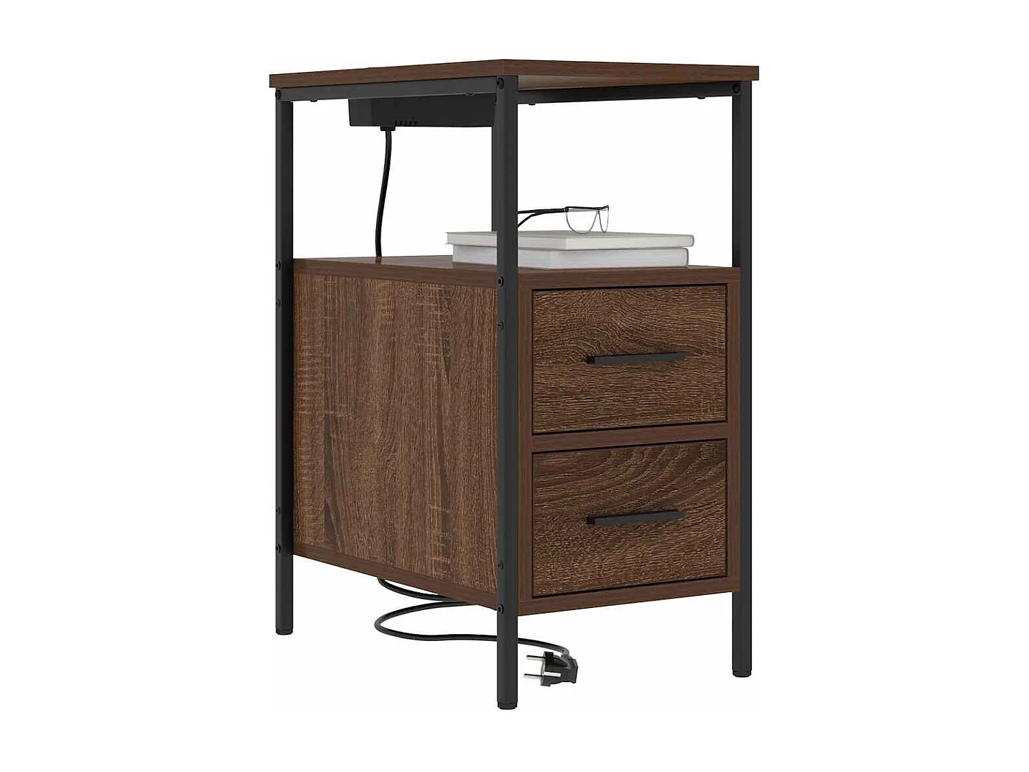 Nachttisch-Beistelltisch Braun Eichen-Optik 30 x 48 x 61 cm Holzwerkstoff SHL13369