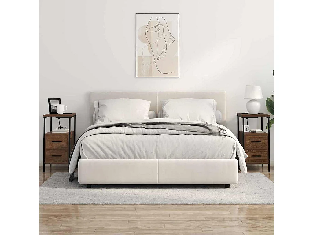 Nachttisch-Beistelltisch Braun Eichen-Optik 30 x 48 x 61 cm Holzwerkstoff SHL13369